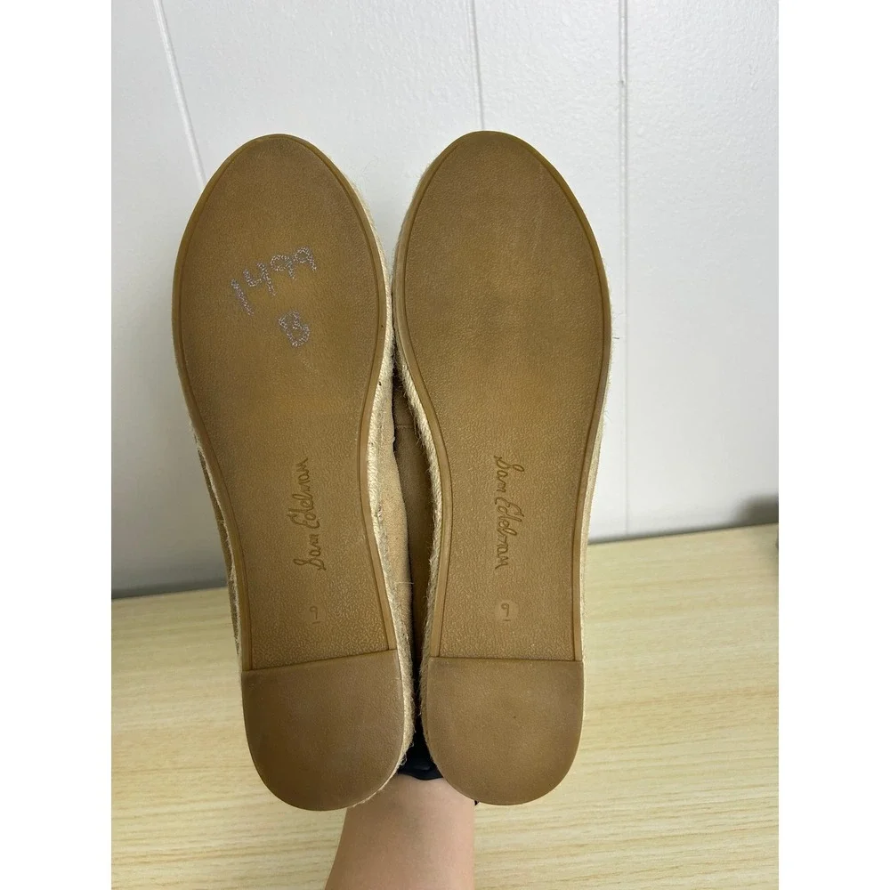Sam Edelman Shoes Women's 9 Kai Espadrille Flat Loafer Suade taupe tan‎ - Picture 8 of 9